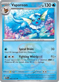 Vaporeon (Master Ball Pattern) - SV: Prismatic Evolutions (PRE) #022/131 - Rare Pokémon Trading Card
