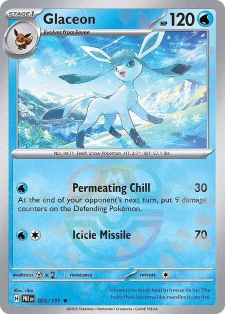 Glaceon (Master Ball Pattern) - SV: Prismatic Evolutions Pokémon trading card
