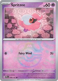 Spritzee (Master Ball Pattern) - SV: Prismatic Evolutions (PRE) #038/131 - Common Pokémon Trading Card