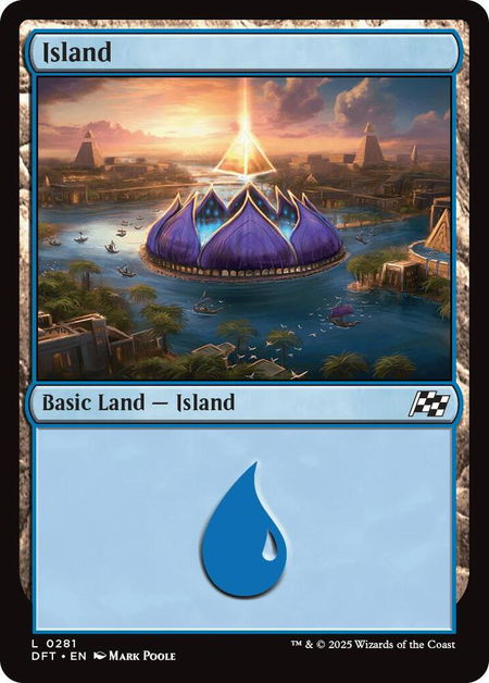 Island (0281) - Aetherdrift Magic: The Gathering trading card