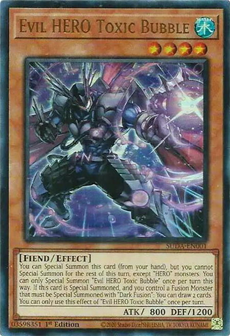 Evil HERO Toxic Bubble - Supreme Darkness YuGiOh trading card