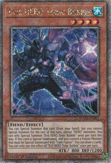 Evil HERO Toxic Bubble (Quarter Century Secret Rare) - Supreme Darkness YuGiOh trading card
