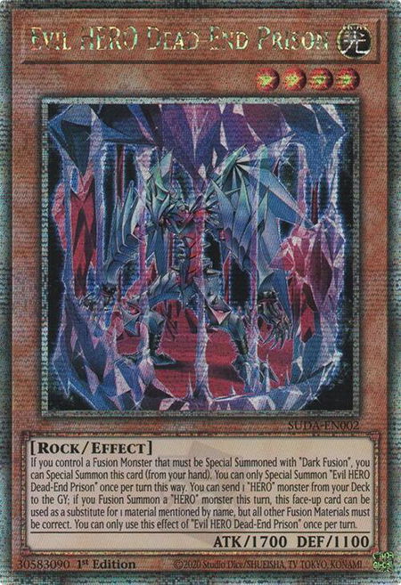 Evil HERO Dead-End Prison (Quarter Century Secret Rare) - Supreme Darkness YuGiOh trading card