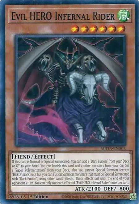 Evil HERO Infernal Rider - Supreme Darkness YuGiOh trading card