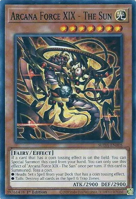 Arcana Force XIX - The Sun - Supreme Darkness YuGiOh trading card