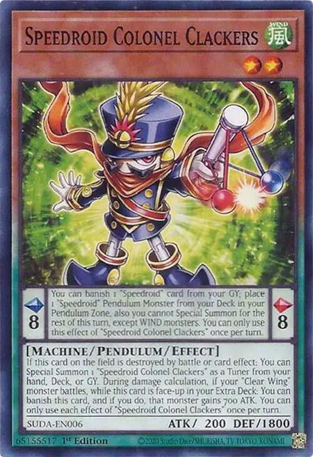 Speedroid Colonel Clackers - Supreme Darkness YuGiOh trading card