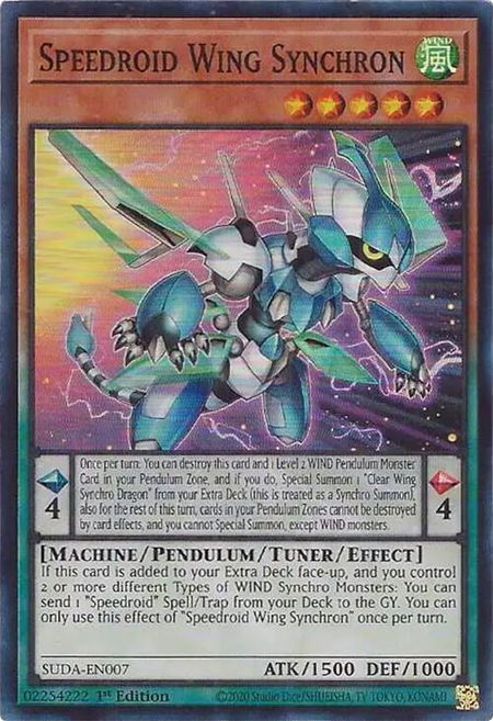 Speedroid Wing Synchron - Supreme Darkness YuGiOh trading card