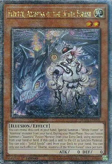 Elzette, Azamina of the White Forest (Quarter Century Secret Rare) - Supreme Darkness YuGiOh trading card