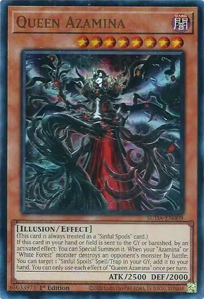 Queen Azamina - Supreme Darkness YuGiOh trading card