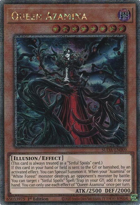 Queen Azamina (Quarter Century Secret Rare) - Supreme Darkness YuGiOh trading card