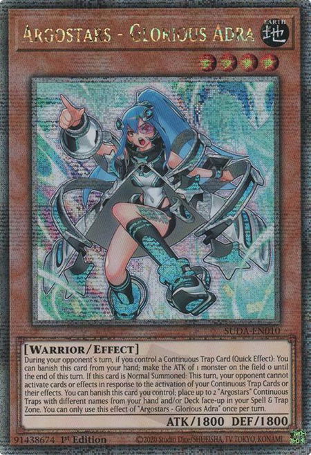 Argostars - Glorious Adra (Quarter Century Secret Rare) - Supreme Darkness YuGiOh trading card