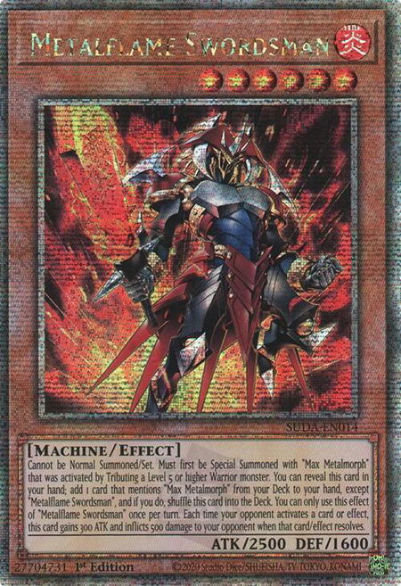 Metalflame Swordsman (Quarter Century Secret Rare) - Supreme Darkness YuGiOh trading card