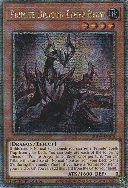 Primite Dragon Ether Beryl (Quarter Century Secret Rare) - Supreme Darkness YuGiOh trading card