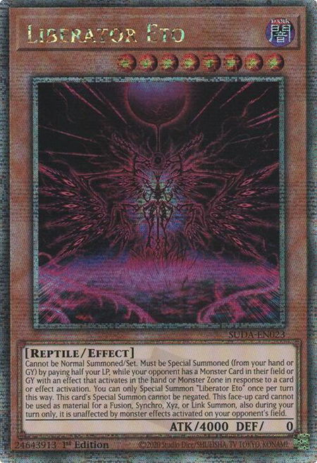 Liberator Eto (Quarter Century Secret Rare) - Supreme Darkness YuGiOh trading card