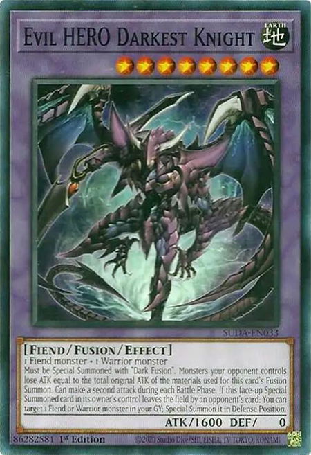 Evil HERO Darkest Knight - Supreme Darkness YuGiOh trading card
