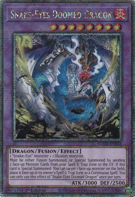 Snake-Eyes Doomed Dragon (Quarter Century Secret Rare) - Supreme Darkness YuGiOh trading card