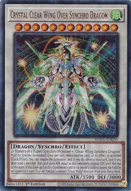 Crystal Clear Wing Over Synchro Dragon - Supreme Darkness YuGiOh trading card