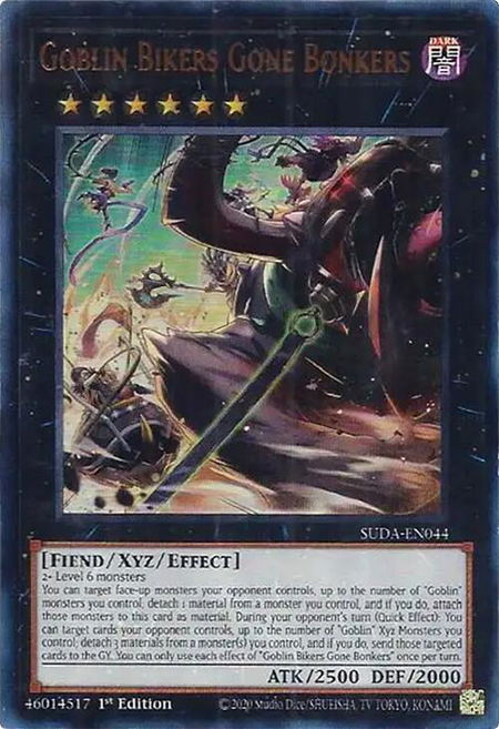 Goblin Bikers Gone Bonkers - Supreme Darkness YuGiOh trading card