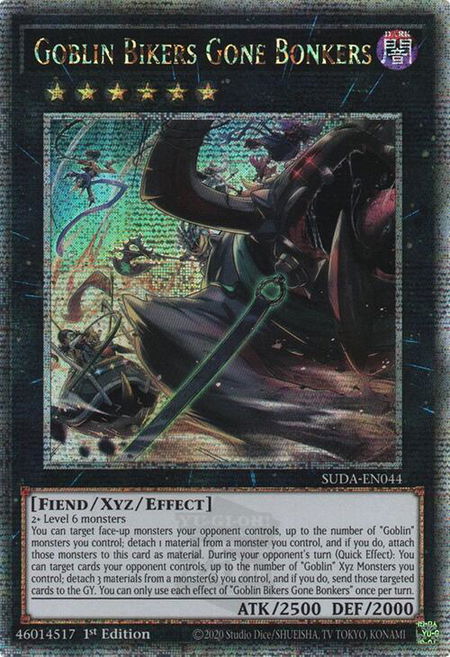 Goblin Bikers Gone Bonkers (Quarter Century Secret Rare) - Supreme Darkness YuGiOh trading card