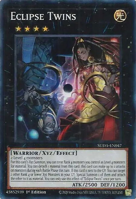 Eclipse Twins - Supreme Darkness YuGiOh trading card