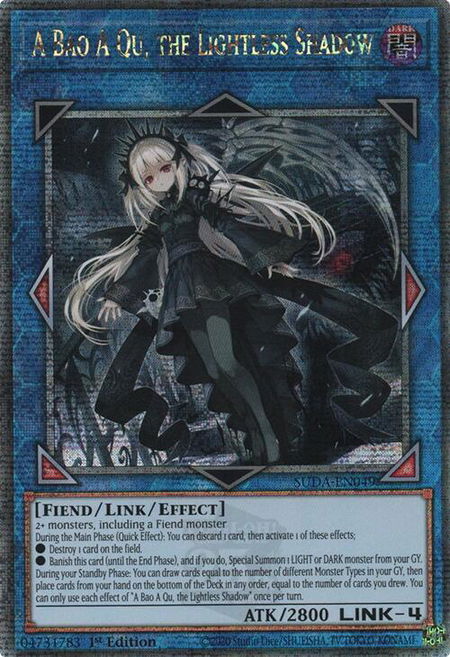 A Bao A Qu, the Lightless Shadow (Quarter Century Secret Rare) - Supreme Darkness YuGiOh trading card