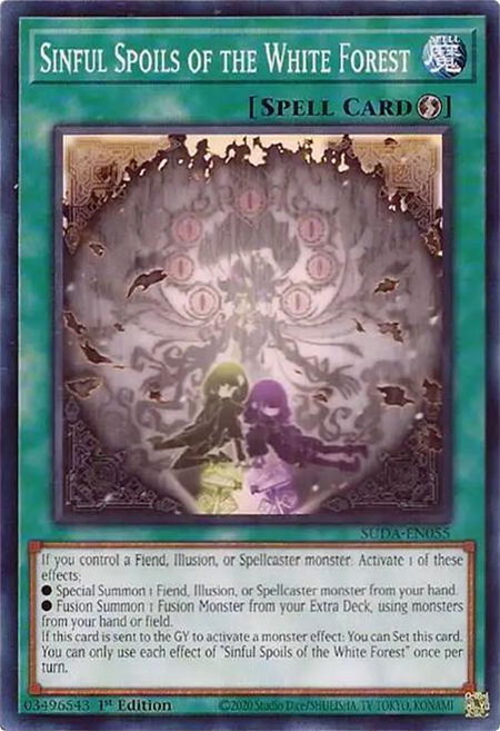 Sinful Spoils of the White Forest - Supreme Darkness YuGiOh trading card