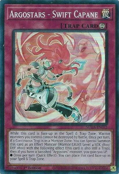 Argostars - Swift Capane trading card from Supreme Darkness Argostars - Swift Capane - Supreme Darkness YuGiOh trading card