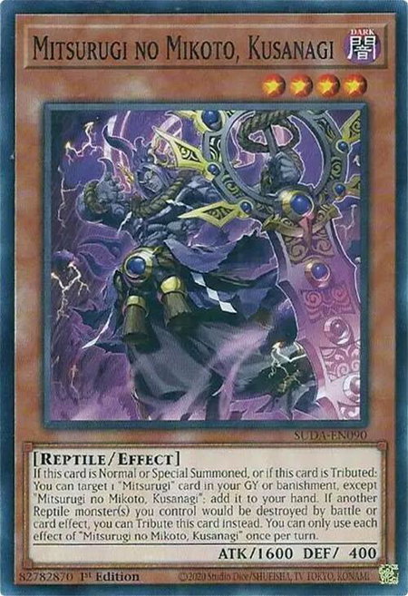 Mitsurugi no Mikoto, Kusanagi - Supreme Darkness YuGiOh trading card