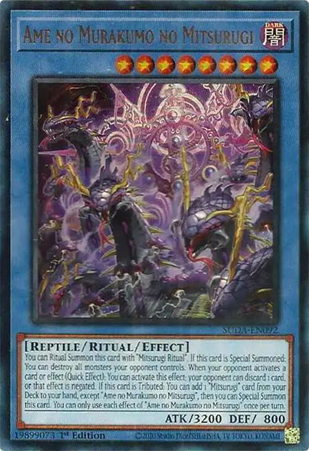 Ame no Murakumo no Mitsurugi - Supreme Darkness YuGiOh trading card