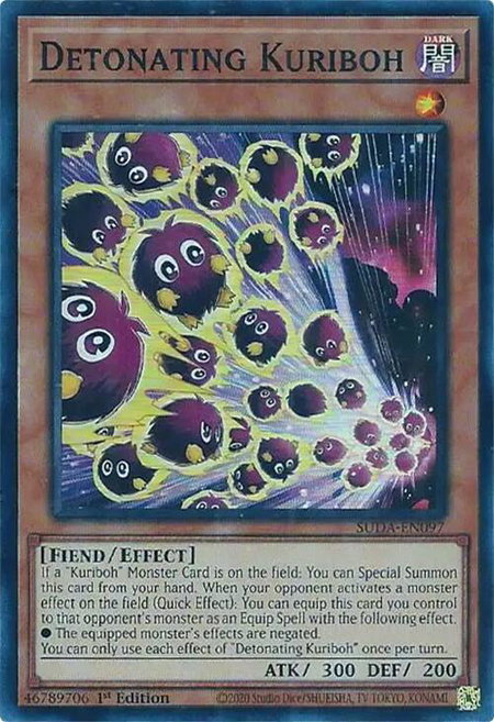Detonating Kuriboh - Supreme Darkness YuGiOh trading card