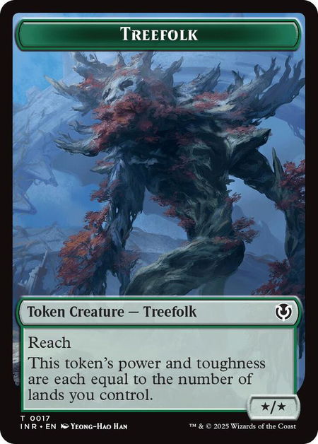 Treefolk // Emblem - Wrenn and Seven Double-Sided Token trading card from Innistrad Remastered Treefolk // Emblem - Wrenn and Seven Double-Sided Token - Innistrad Remastered Magic: The Gathering trading card