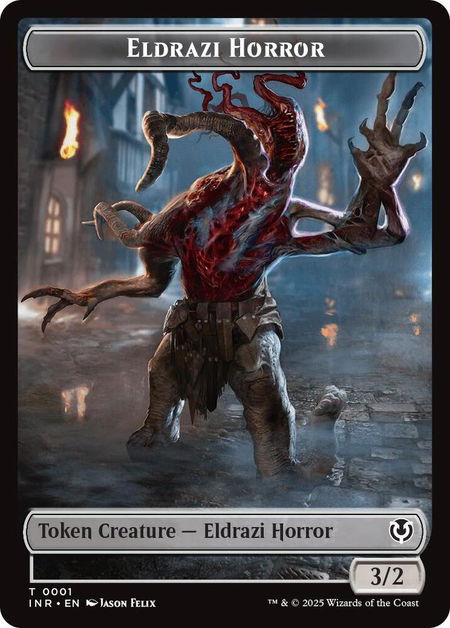 Eldrazi Horror // Human Soldier (0003) Double-Sided Token - Innistrad Remastered Magic: The Gathering trading card