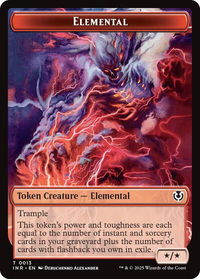 Elemental // Human (0014) Double-Sided Token - Innistrad Remastered (INR) #13 // 14 - Token Magic: The Gathering Trading Card