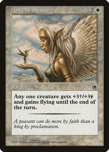 Angelic Blessing trading card from Portal Angelic Blessing - Portal Magic: The Gathering trading card