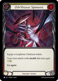 Orb-Weaver Spinneret (Yellow) - The Hunted  #HNT027 - Rare Flesh and Blood Trading Card