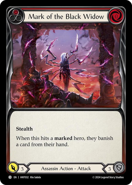 Mark of the Black Widow (Red) trading card from The Hunted Mark of the Black Widow (Red) - The Hunted Flesh and Blood trading card