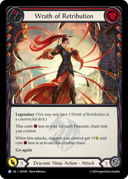 Wrath of Retribution (Red) trading card from The Hunted Wrath of Retribution (Red) - The Hunted Flesh and Blood trading card