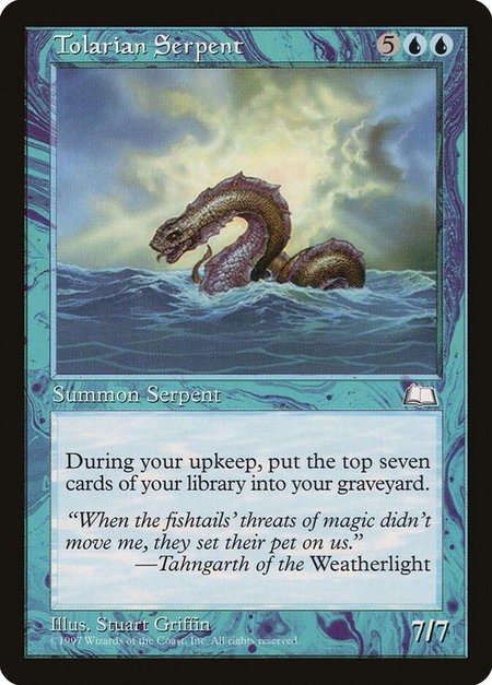 Tolarian Serpent - Weatherlight Magic: The Gathering trading card