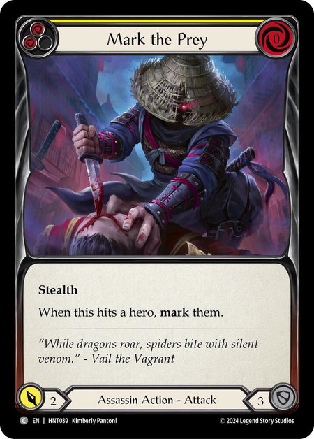 Mark the Prey (Yellow) trading card from The Hunted Mark the Prey (Yellow) - The Hunted Flesh and Blood trading card