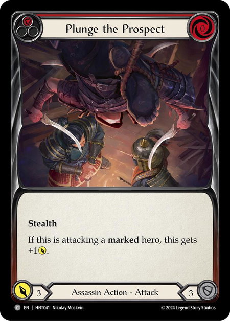 Plunge the Prospect (Red) trading card from The Hunted Plunge the Prospect (Red) - The Hunted Flesh and Blood trading card