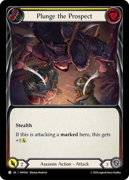 Plunge the Prospect (Yellow) trading card from The Hunted Plunge the Prospect (Yellow) - The Hunted Flesh and Blood trading card