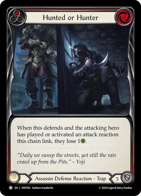 Hunted or Hunter (Red) trading card from The Hunted Hunted or Hunter (Red) - The Hunted Flesh and Blood trading card