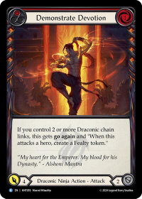 Demonstrate Devotion (Red) - The Hunted  #HNT059 - Rare Flesh and Blood Trading Card
