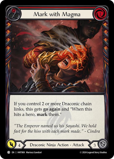 Mark with Magma (Red) - The Hunted Flesh and Blood trading card