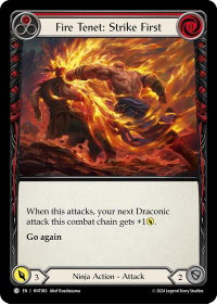 Fire Tenet: Strike First (Red) - The Hunted  #HNT083 - Common Flesh and Blood Trading Card