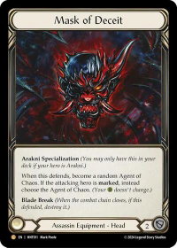 Mask of Deceit - The Hunted  #HNT011 - Legendary Flesh and Blood Trading Card