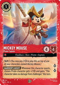 Mickey Mouse - Pirate Captain - Disney Lorcana Promo Cards (DLPC) #18 - Promo Disney Lorcana Trading Card