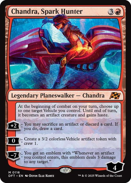 Chandra, Spark Hunter - Aetherdrift Magic: The Gathering trading card