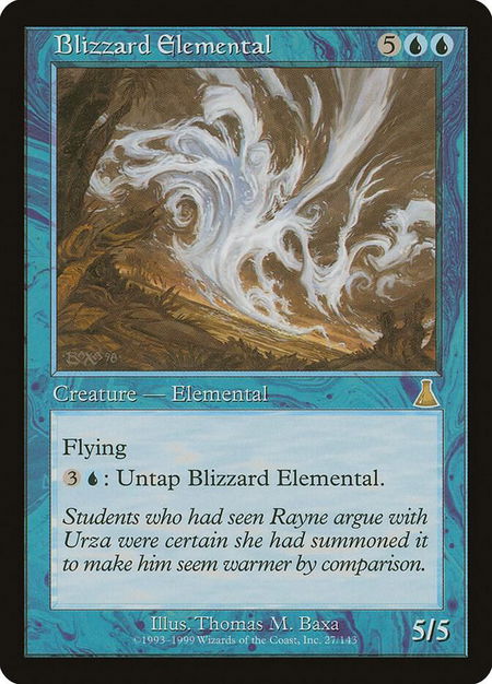 Blizzard Elemental - Urza's Destiny Magic: The Gathering trading card