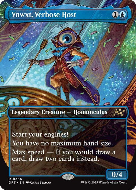 Vnwxt, Verbose Host (Borderless) - Aetherdrift Magic: The Gathering trading card